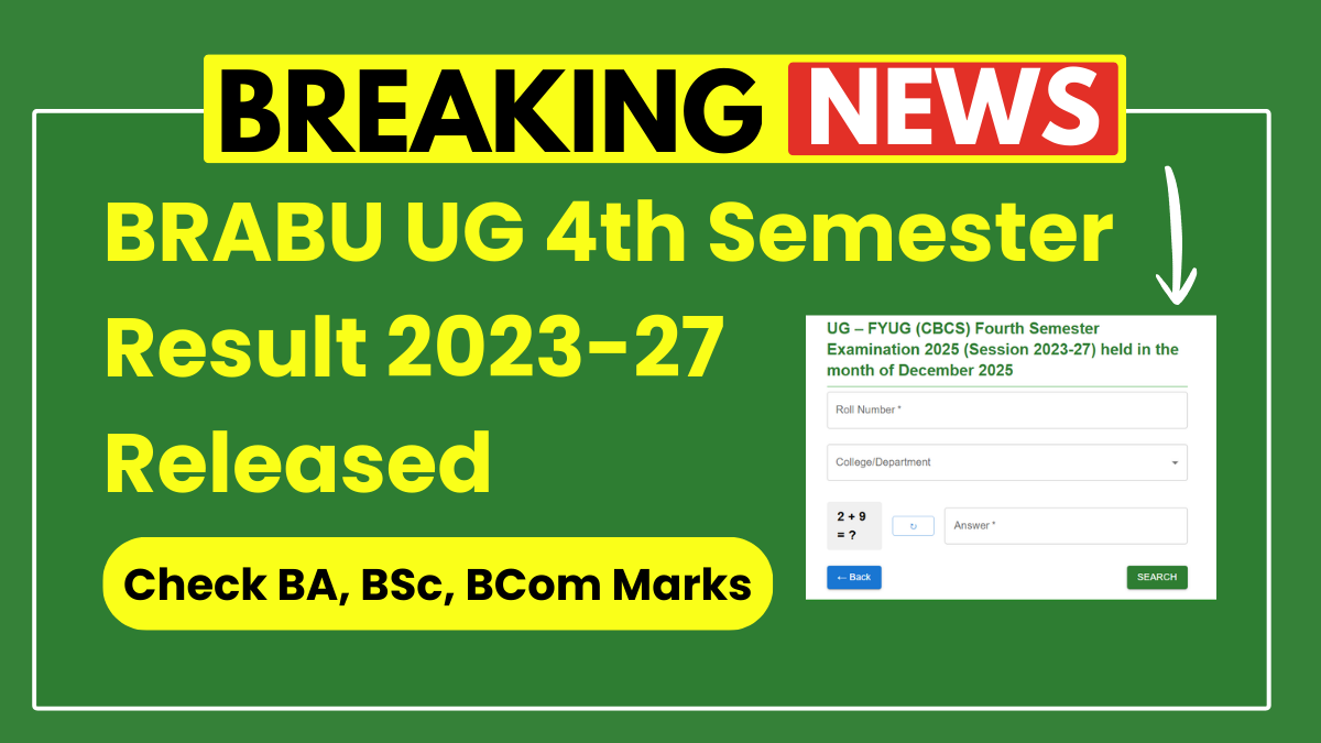BRABU UG 4th Semester, BRABU UG 4th Semester Result 2023-27